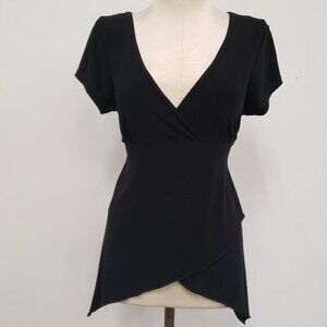 Dynamite Women Asymmetric Y2K Babydoll Top Size S Black‎ Whimsigoth Fairy Grunge